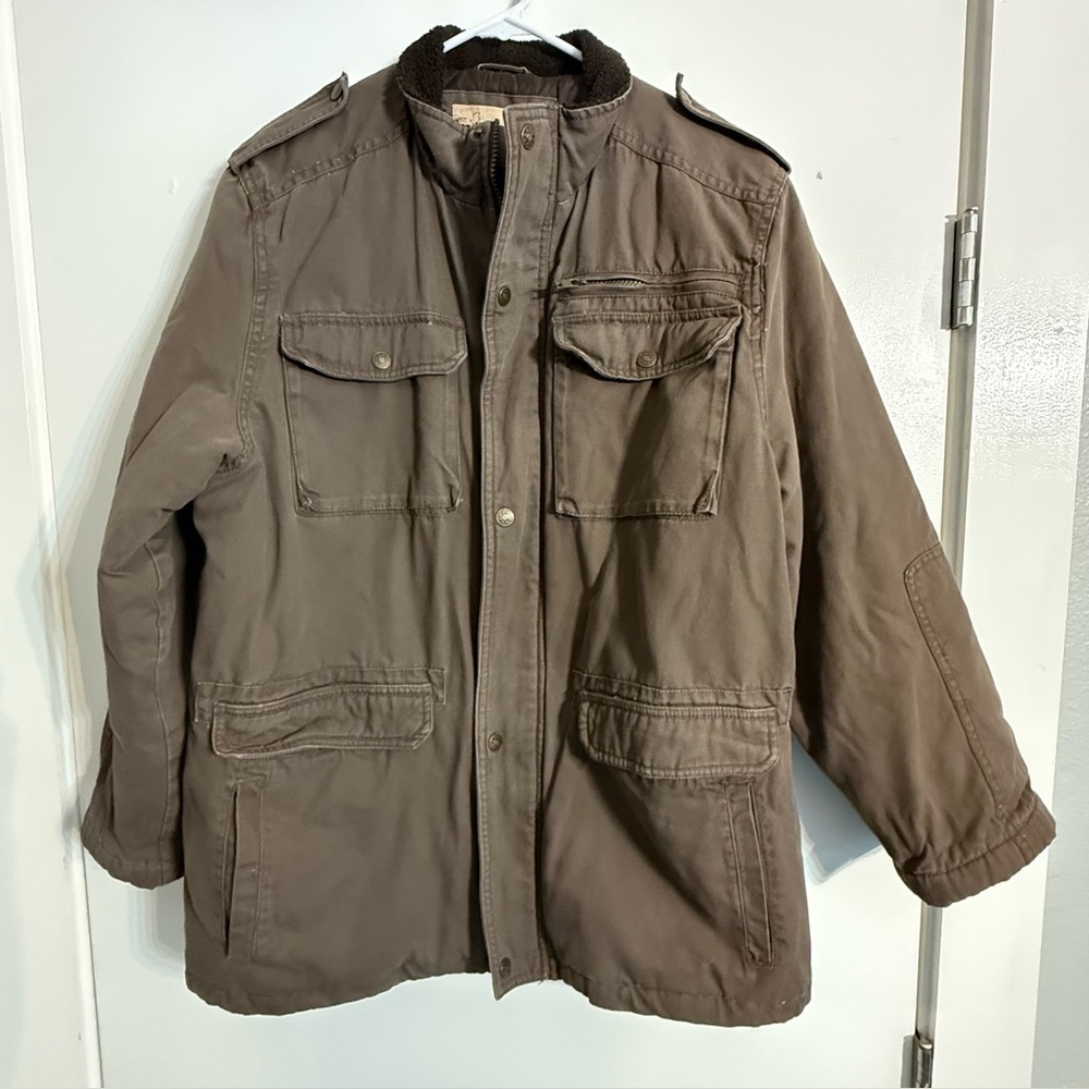 Whispering  Jacket  Lined Collar Men's XL Chore Work flap pocket